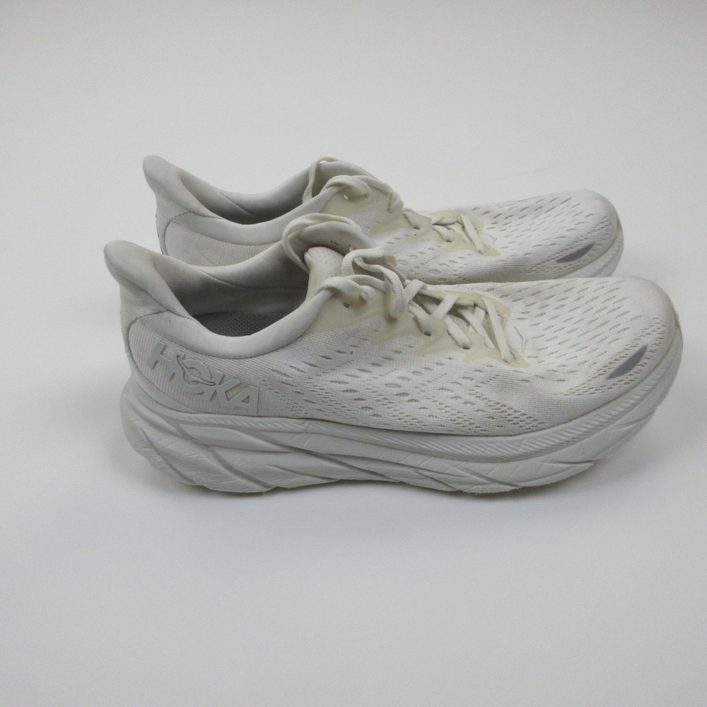 Hoka One One Clifton 8 Shoes Womens Size 9.5 White Running Sneakers 1119394 WWH